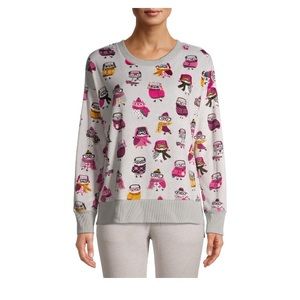 NWT Women's Velour Long Sleeve Crew-Neck Top